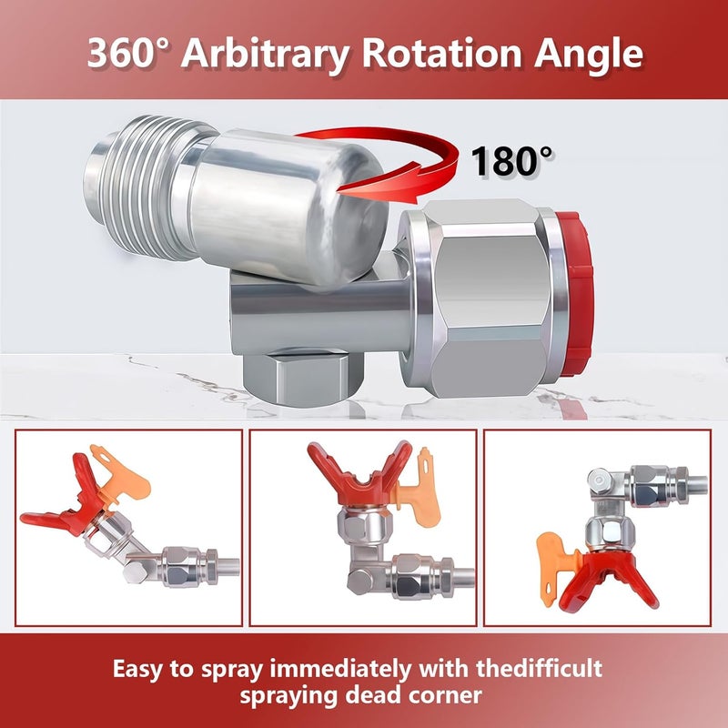 KUEDPEZ 235486 7/8" Airless Spray Gun Swivel Joint, Compatible with Graco/Wagner/Titan Sprayers, 180° Rotation, 3600PSI Maximum Working Pressure and Leak - Resistant, 2 Packs - Image 5